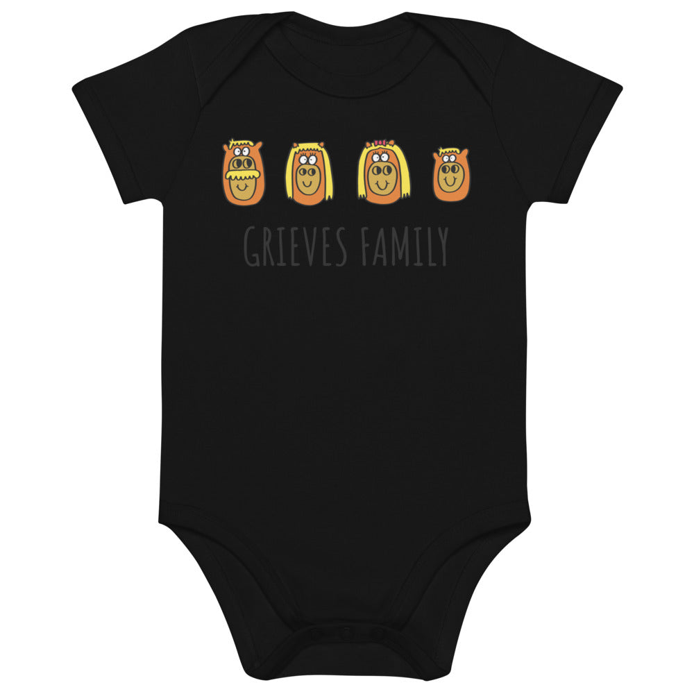 Family - Personalised organic cotton baby bodysuit