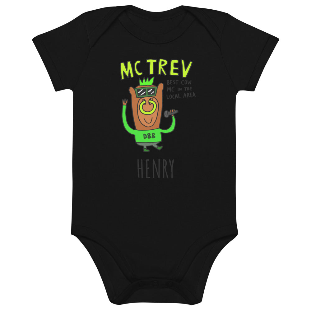 MC Trev - Personalised organic cotton baby bodysuit