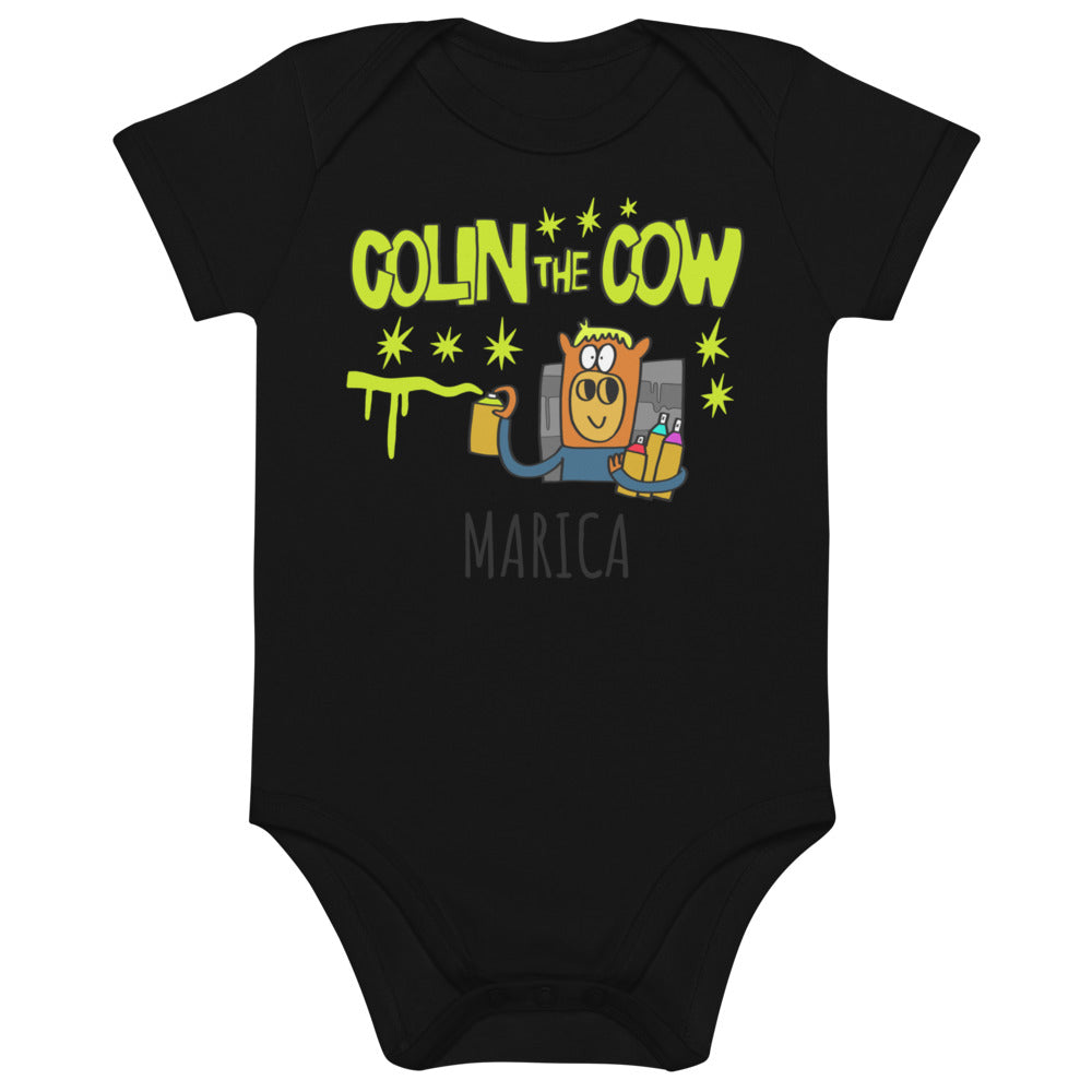 Graffiti - Personalised organic cotton baby bodysuit