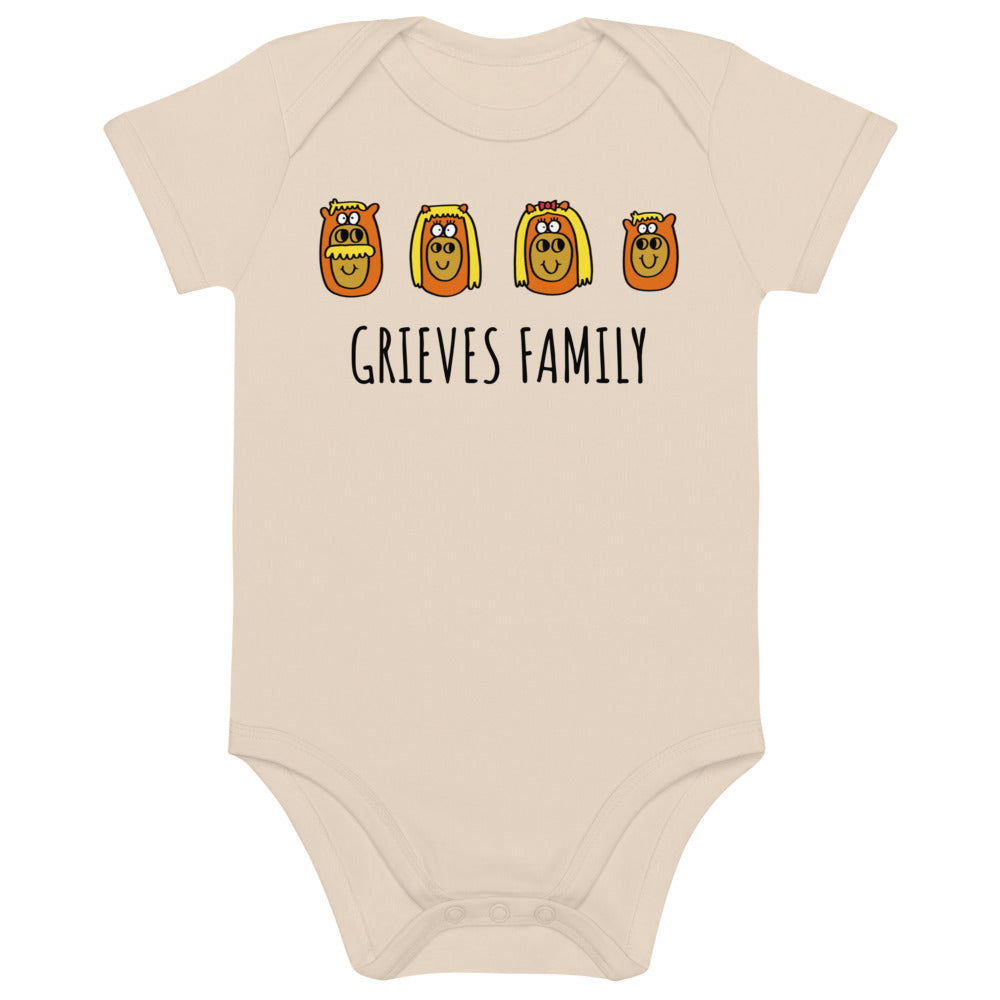 Family - Personalised organic cotton baby bodysuit