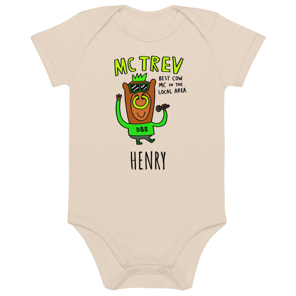 MC Trev - Personalised organic cotton baby bodysuit