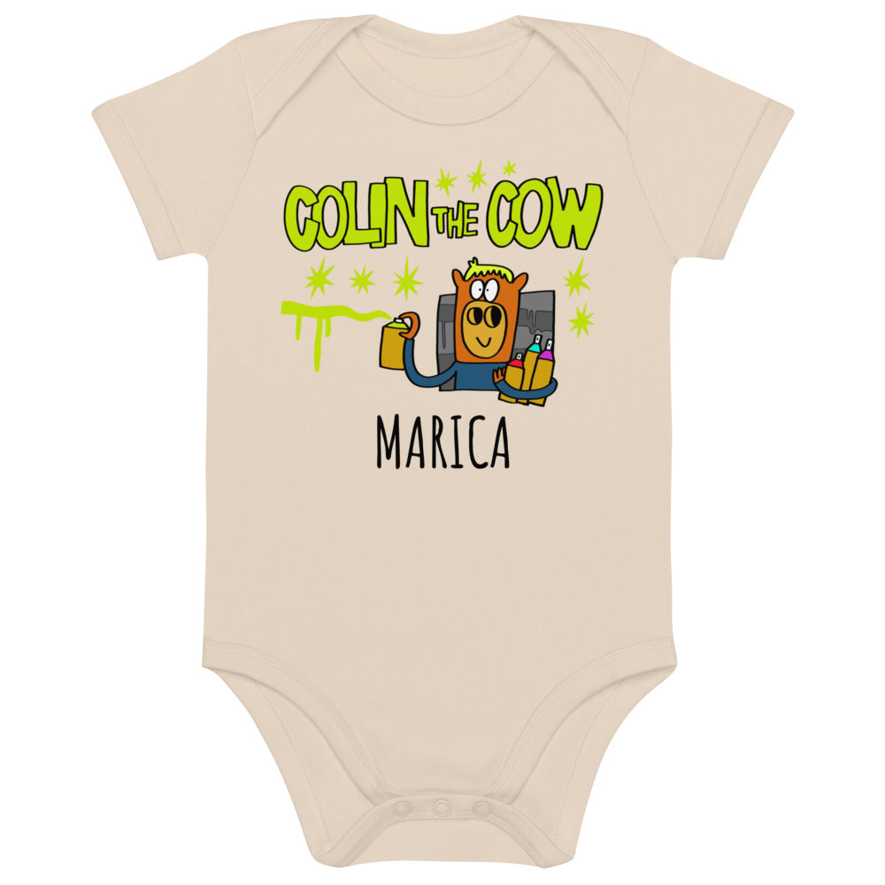 Graffiti - Personalised organic cotton baby bodysuit
