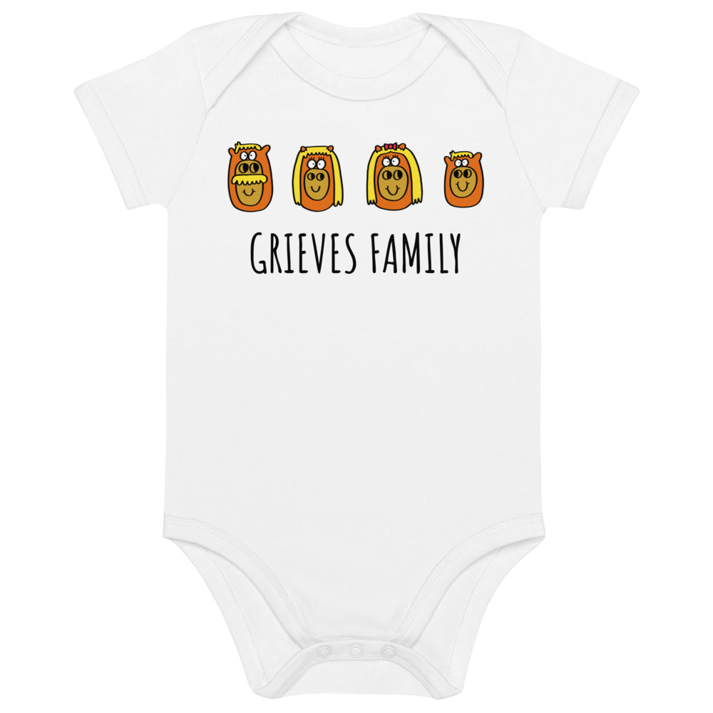Family - Personalised organic cotton baby bodysuit