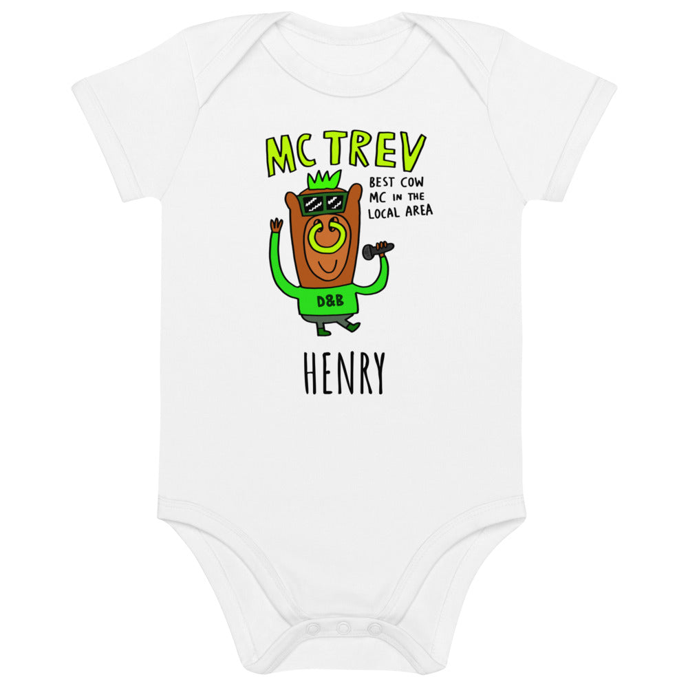 MC Trev - Personalised organic cotton baby bodysuit