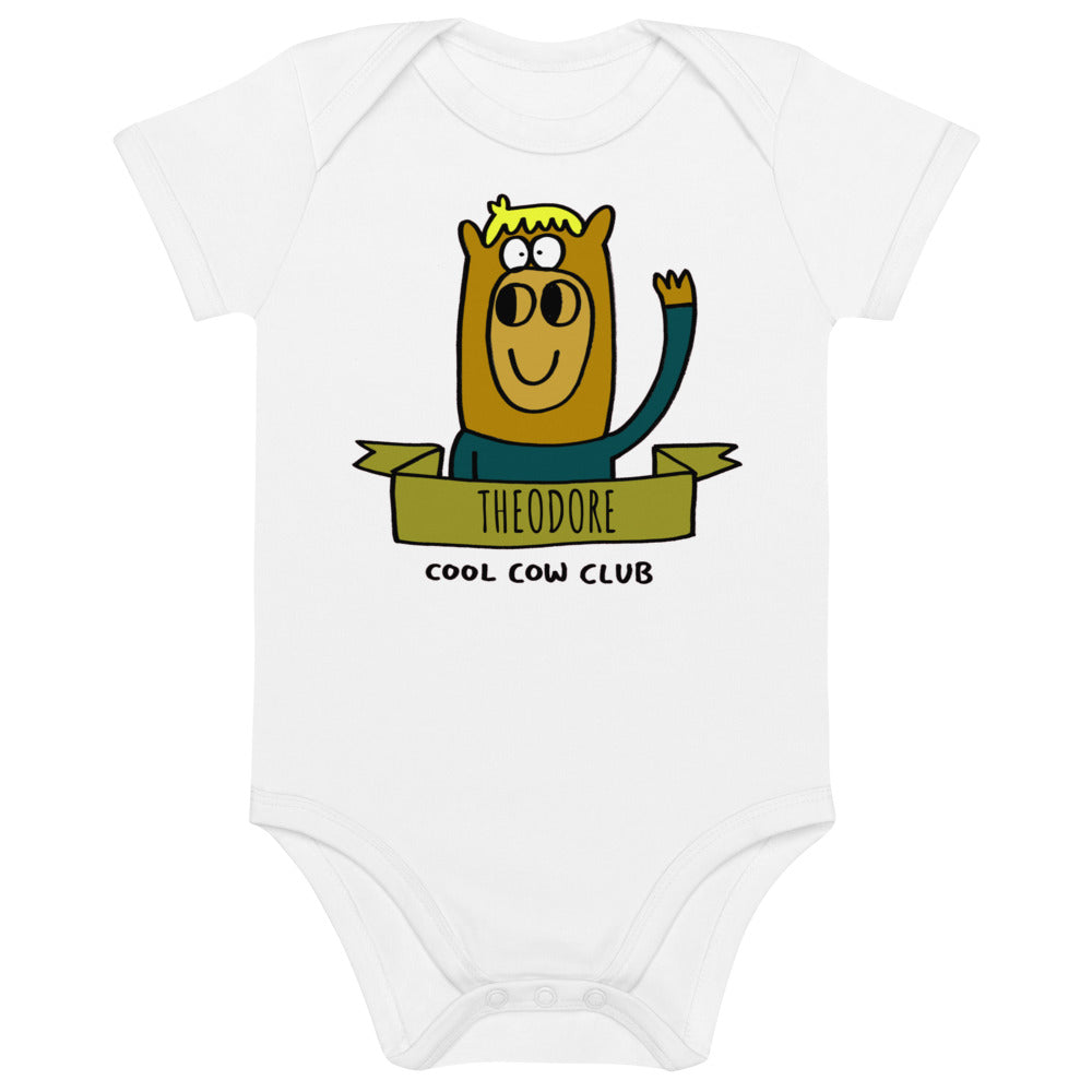 Cool Cow Club - Personalised organic cotton baby bodysuit