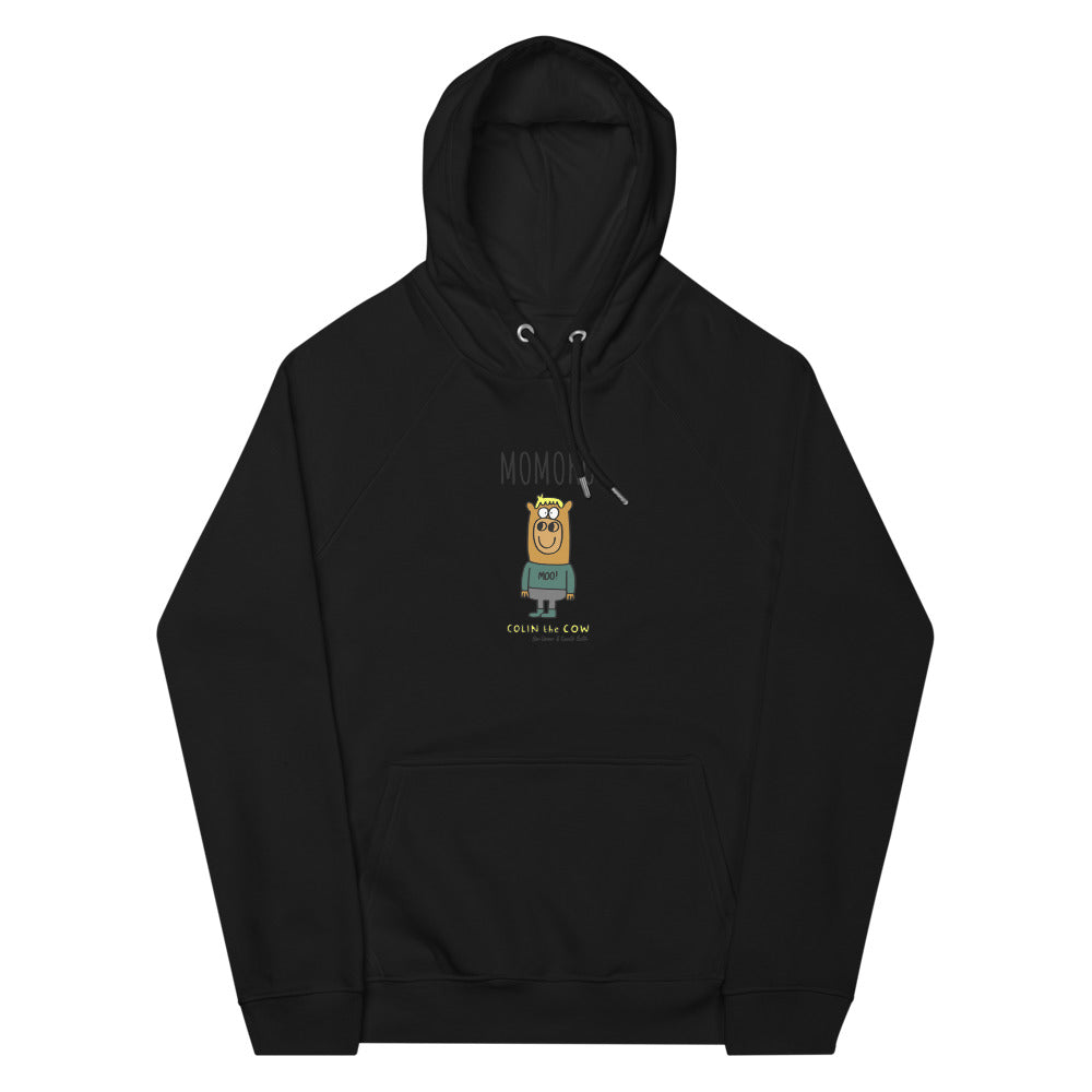 Colin the Cow - Personalised unisex eco raglan hoodie