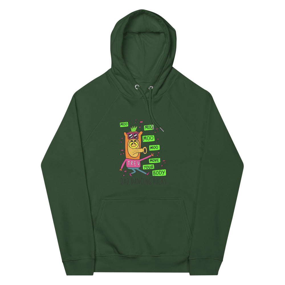 Dad Dancing - Personalised unisex eco raglan hoodie