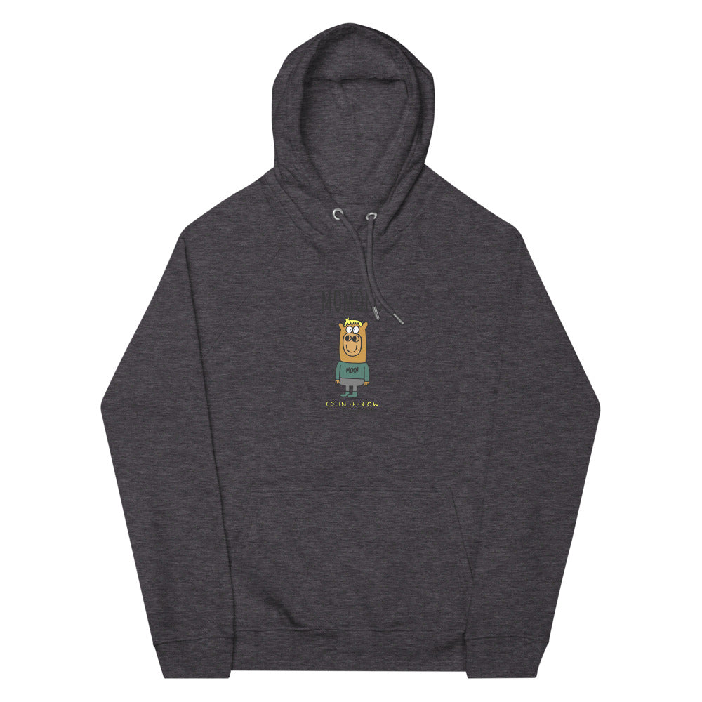 Colin the Cow - Personalised unisex eco raglan hoodie