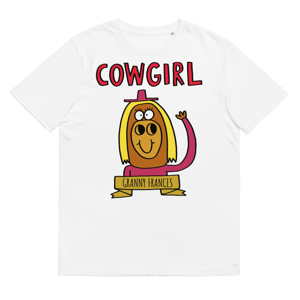 Cowgirl - Personalised unisex organic cotton t-shirt - white