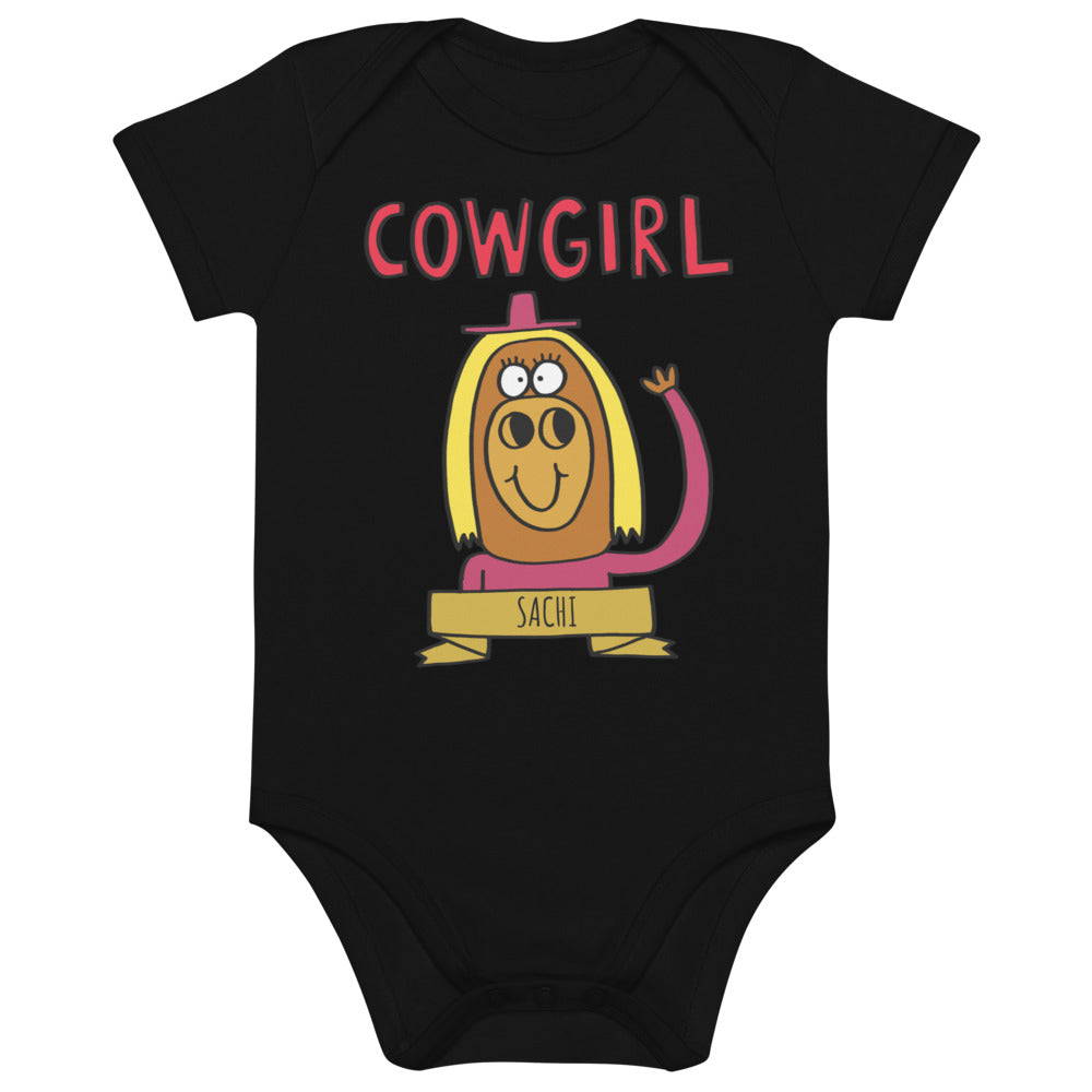 Cowgirl - Personalised organic cotton baby bodysuit