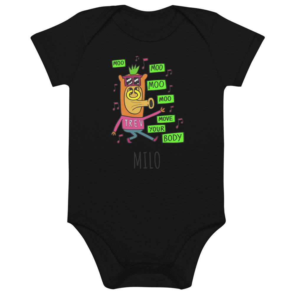 Dad Dancing - Personalised organic cotton baby bodysuit