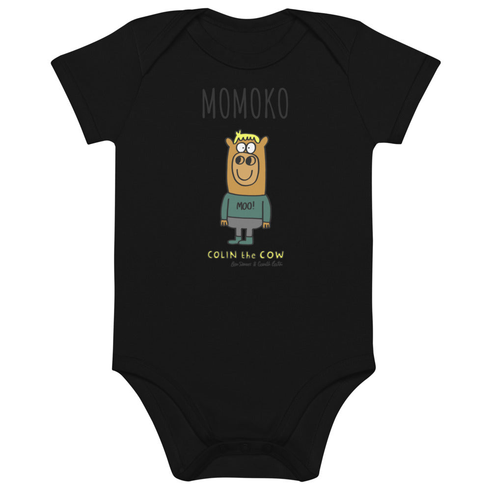 Colin the Cow - Personalised organic cotton baby bodysuit