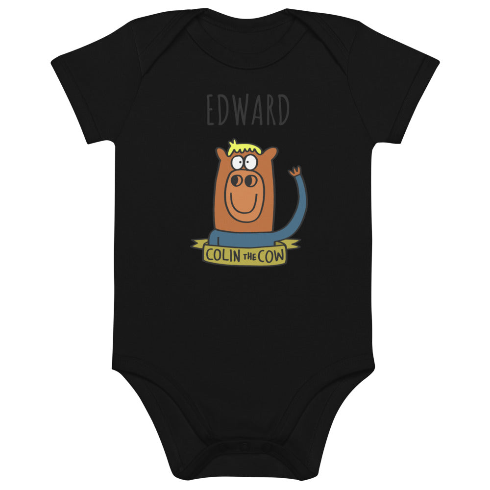 Colin Waving - Personalised organic cotton baby bodysuit