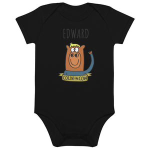 Colin Waving - Personalised organic cotton baby bodysuit