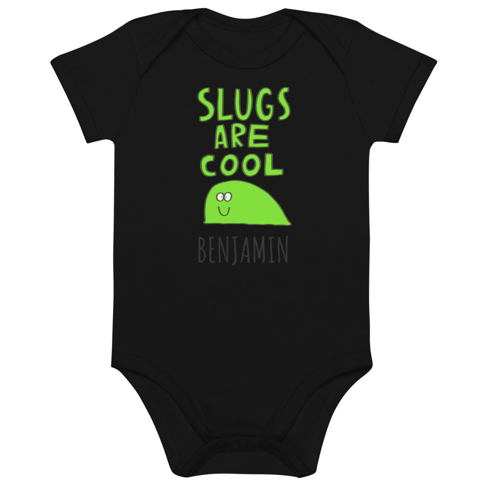 Dave the Slug - Personalised organic cotton baby bodysuit