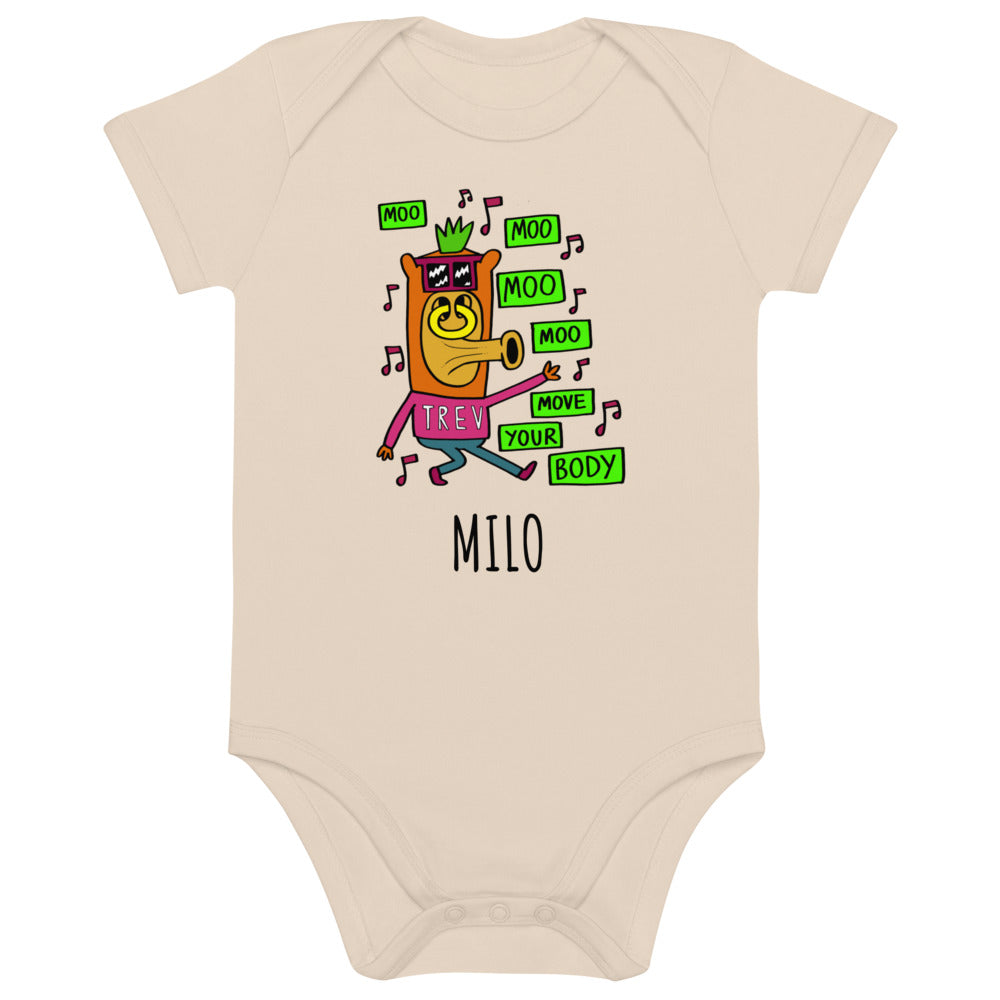 Dad Dancing - Personalised organic cotton baby bodysuit