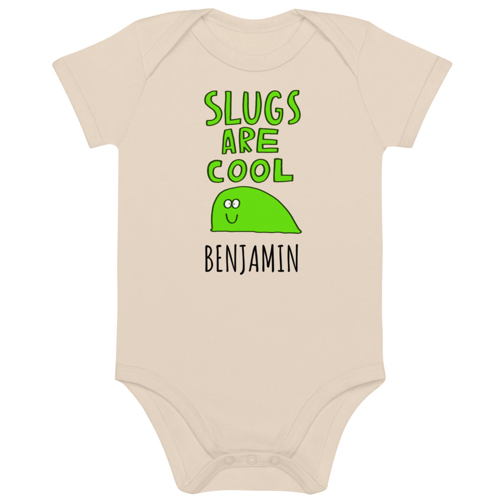 Dave the Slug - Personalised organic cotton baby bodysuit