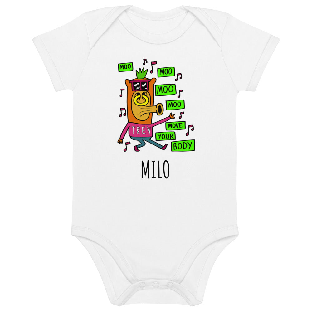 Dad Dancing - Personalised organic cotton baby bodysuit