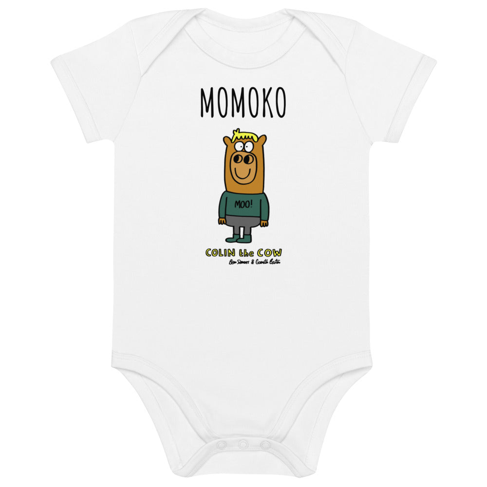 Colin the Cow - Personalised organic cotton baby bodysuit