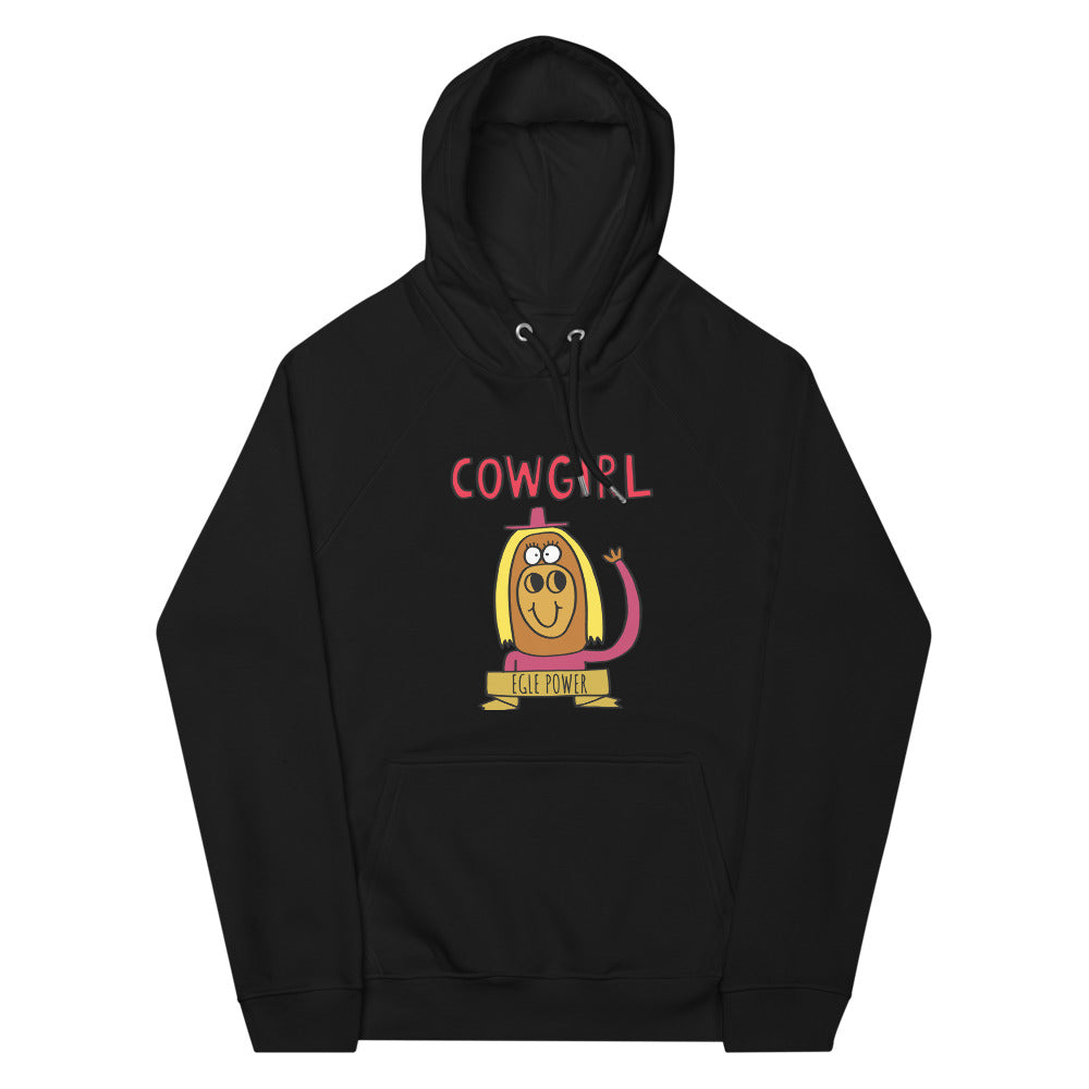 Cowgirl Personalised unisex eco raglan hoodie – Colin the Cow Shop