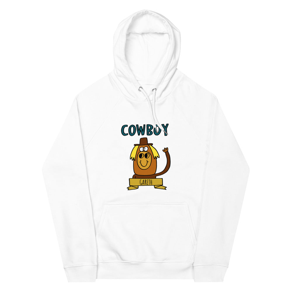 Cowboy - Personalised unisex eco raglan hoodie