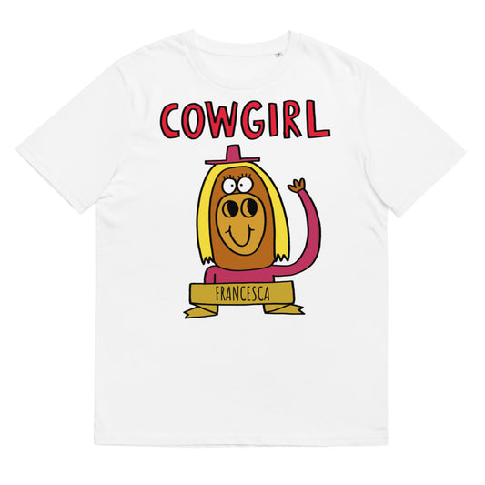 Cowgirl - Personalised unisex organic cotton t-shirt