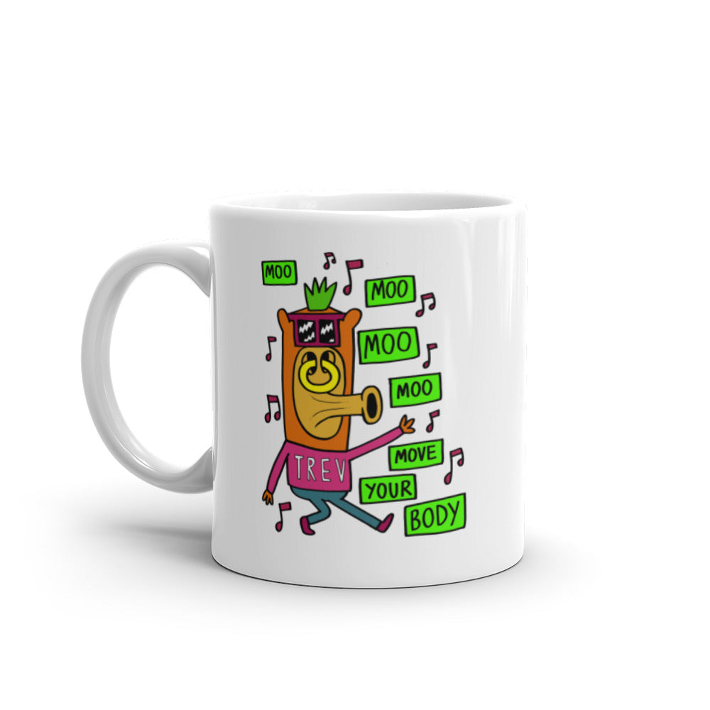 Dad Dancing - White glossy mug