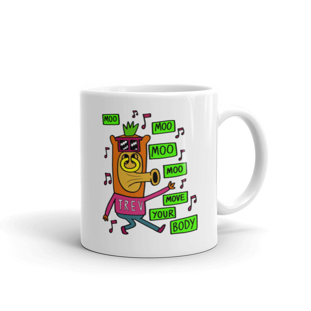 Dad Dancing - White glossy mug