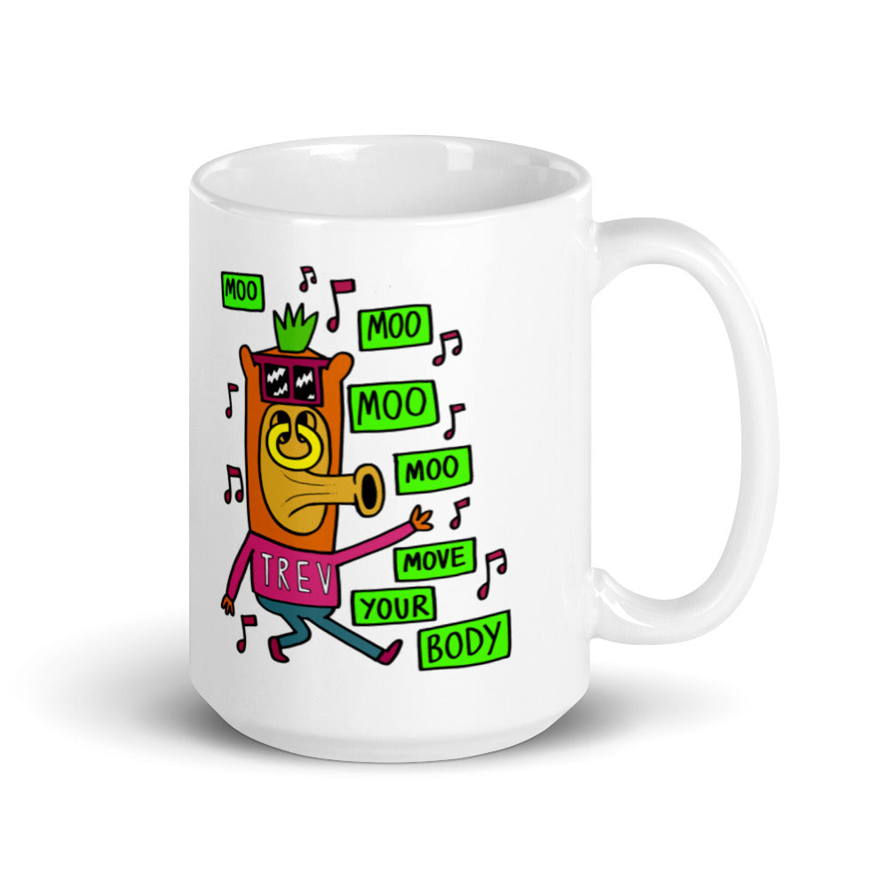 Dad Dancing - White glossy mug